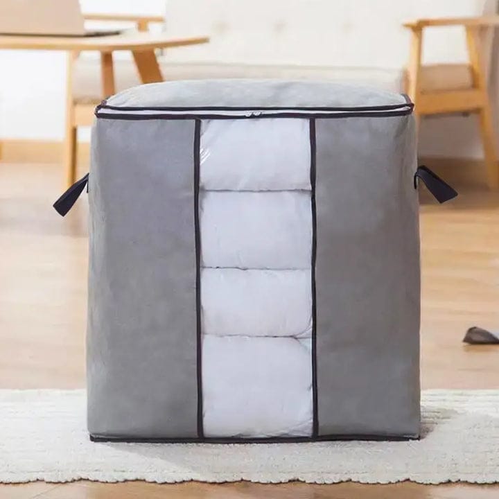 Home Storage Bag Foldable Non Woven 60 Gsm Grey Bag Non Woven Bedding Suits Pillows Closet Organizer Bags Organizer Zipper Bag