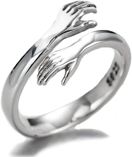 Adjustable Hugging Hand Ring