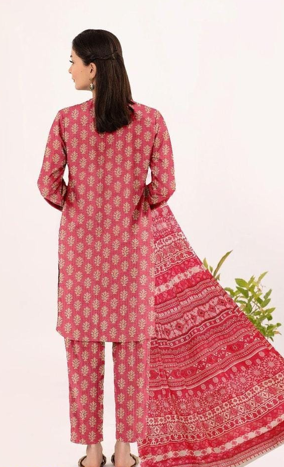 3 Pcs Women's Unstitched Lawn Printed Suit