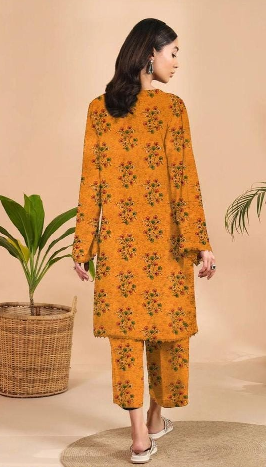 3 Pcs Women's Unstitched Lawn Printed Suit