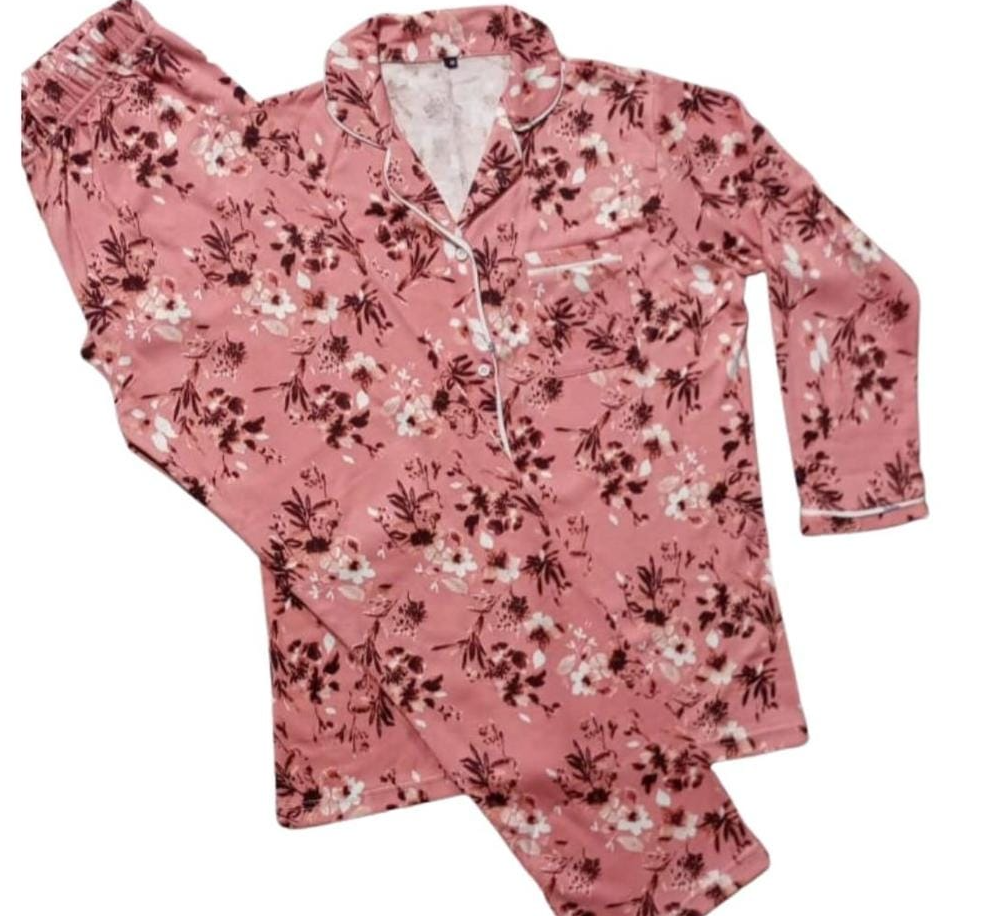 2 Pcs Women's Stitched Jersey Printed Sleepwear